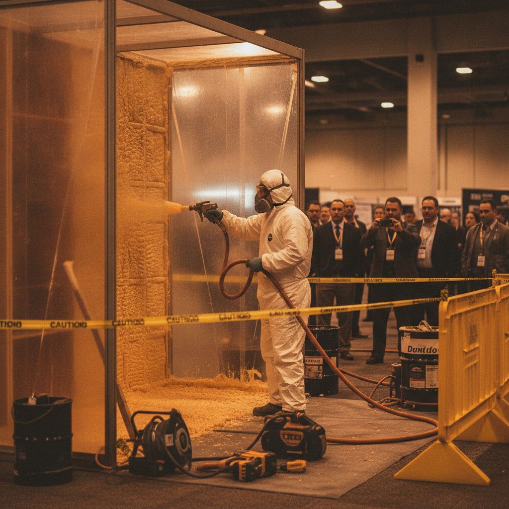 A live application area at a trade convention setting